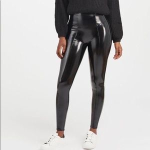 Spans Faux Patent Leather High Waisted Leggings